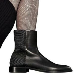 Aquatalia Geena Black Quilted Leather Moto Boots
